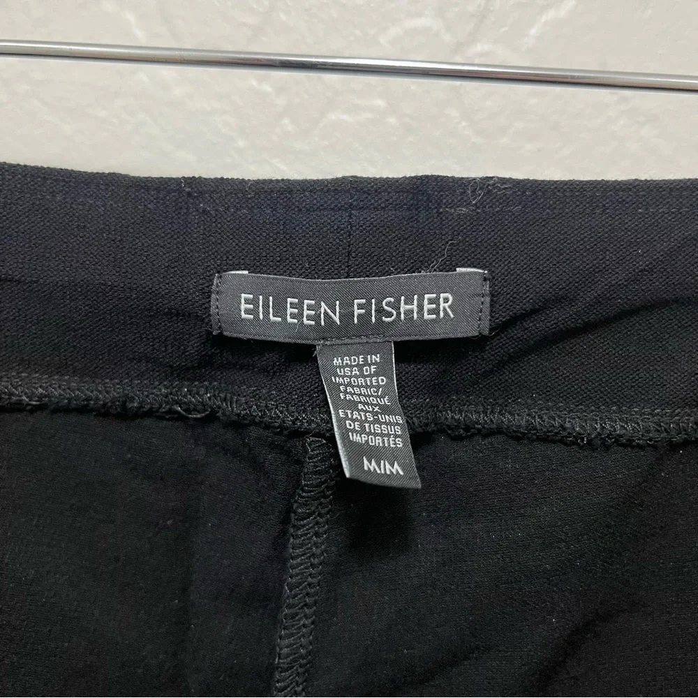 Eileen Fisher Black Washable Stretch Crepe Pants Sz M Minimalist
